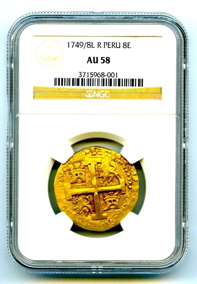 Peru 8 Escudos 1749/8 NGC 58 5