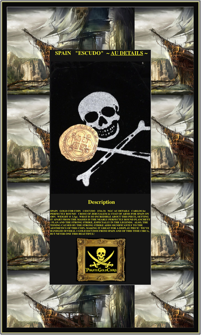 Spain 1 Escudo 1516- 1556 NGC AU DETAILS 8