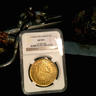 Mexico 8 Escudos 1734 Unique NGC 58 8
