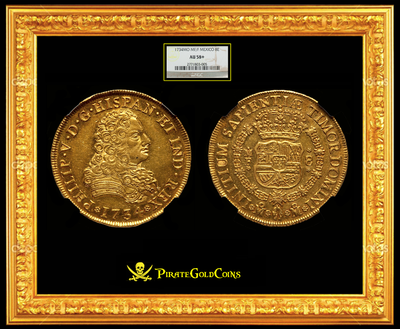 Mexico 8 Escudos 1734 Unique NGC 58 4