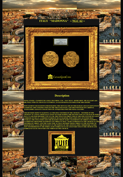 ITALY  1739  ZECCHINO  "MADONNA"  ~ NGC 62 ~ 5