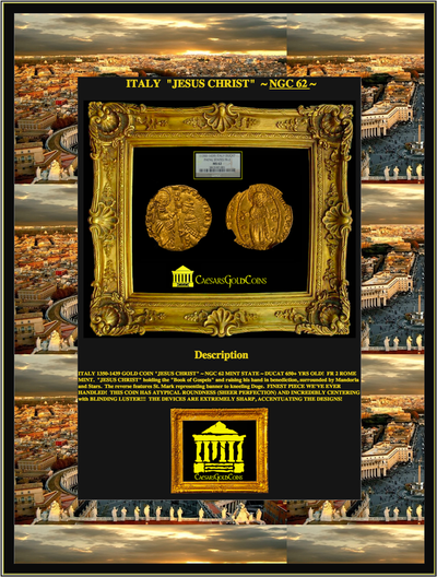 ITALY  1350-1439  DUCAT  "JESUS CHRIST"  ~ NGC 62 ~ 5