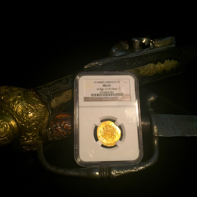 Mexico 2 Escudos 1714 "1715 Plate Fleet Shipwreck" NGC 63 7