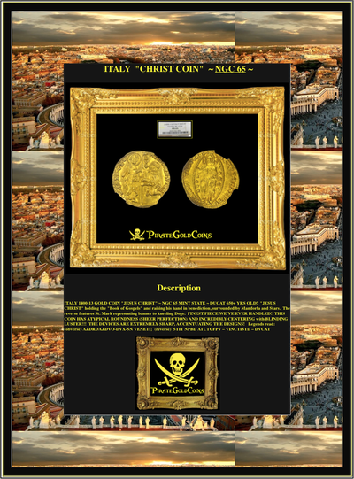 ITALY   1400-13  GOLD  "JESUS CHRIST" COIN ~ NGC 65 MS ~ DUCAT 600+ YEARS OLD!! 5