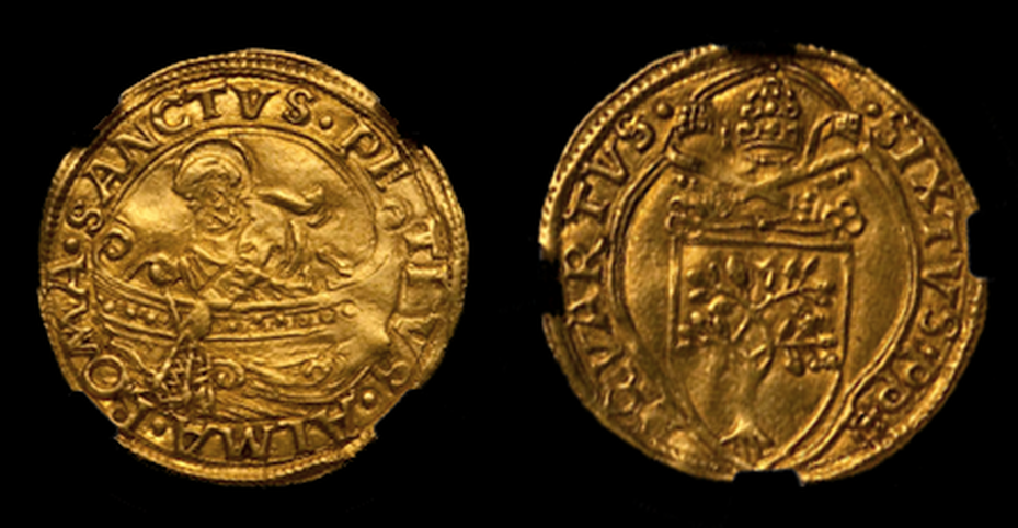 ITALY 1471-83 "SAINT PETER FISHING BOAT" ~ NGC 55 ~ PAPAL STATES