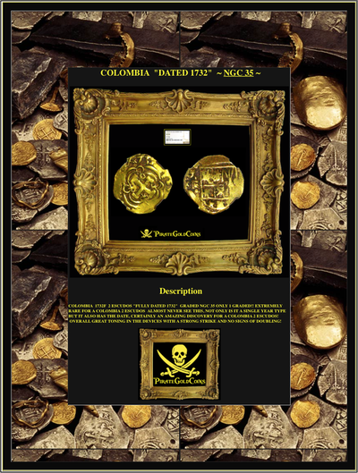 Colombia 2 Escudos 1732 "Dated" NGC 35 Only 1 Known 6