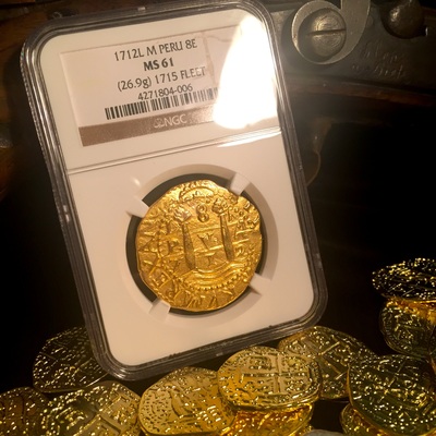 Peru 8 Escudos 1712 "1715 Plate Fleet" NGC 61 5