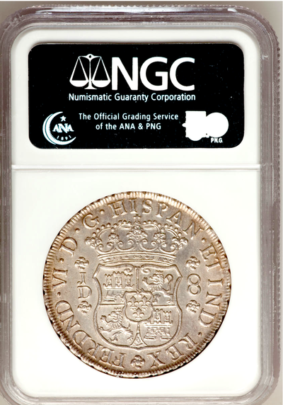PERU  1755  8  REALES  PILLAR DOLLAR  ~ NGC 62 ~ 2nd FINEST KNOWN! 4