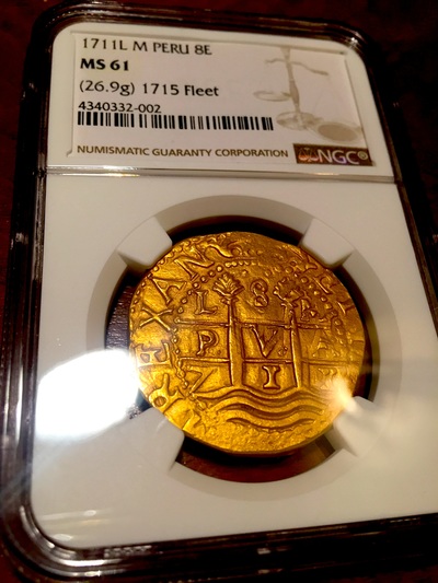 Peru 8 Escudos 1711 "1715 Plate Fleet" NGC 61 4