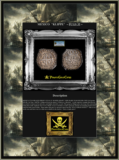 MEXICO   1733  "KLIPPE"  8 REALES  ~ PCGS 35 ~ 3