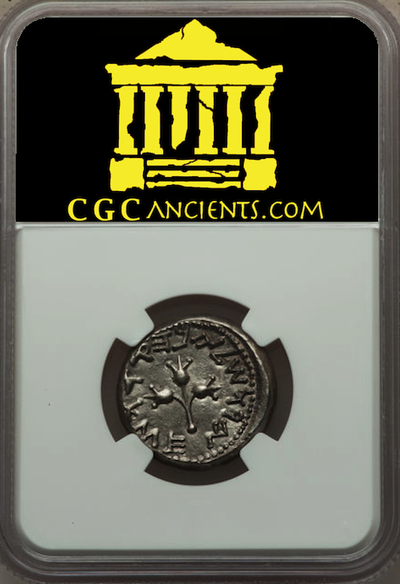 JUDAEA  66 - 70 AD  AR SHEKEL  ~ NGC MS 5x4 ~  "JEWISH WAR- GREAT REVOLT"  YEAR 3!  JERUSALEM 4