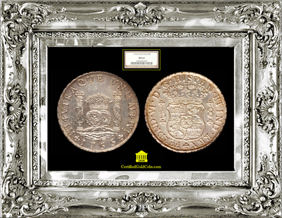 PERU  1755  8  REALES  PILLAR DOLLAR  ~ NGC 62 ~ 2nd FINEST KNOWN! 3