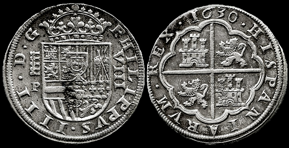 SPAIN 1630 KING PHILIP IV 8 REALES ~ NGC 55 ~