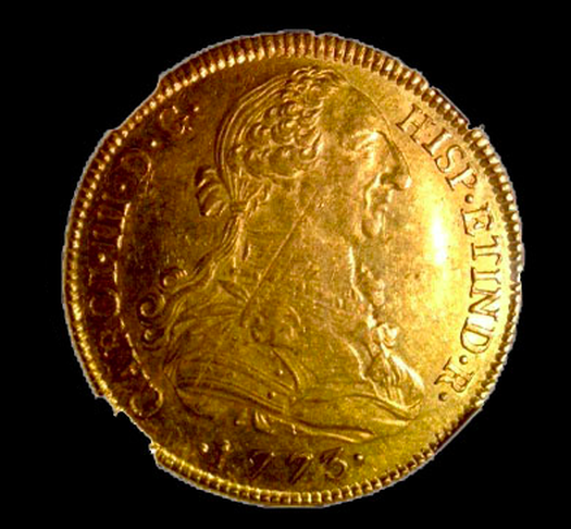 Peru 8 Escudos 1773 "Charles III" NGC 55