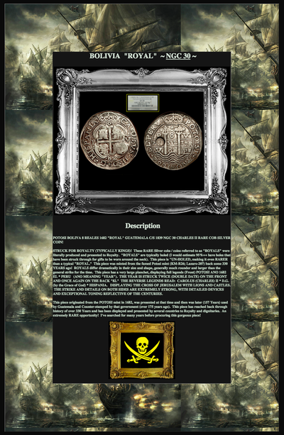 BOLIVIA  POTOSI  8 REALES  1682  "ROYAL"  CHARLES II ~ NGC 30 ~ 5