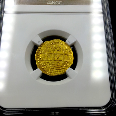 Peru 2 Escudos 1705 "1715 Plate Fleet Shipwreck" NGC 62 Finest Known 7