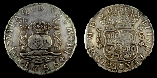 PERU  1756/5  8 REALES  PILLAR DOLLAR  ~ NGC 35 ~