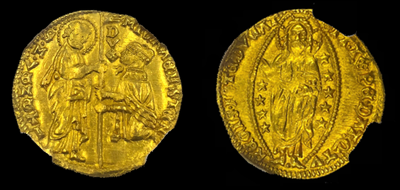 ITALY 1400-13 GOLD "JESUS CHRIST" COIN ~ NGC 65 MS ~ DUCAT 600+ YEARS OLD!!
