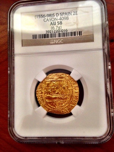 Spain 2 Escudos 1556-98 NGC 58 7