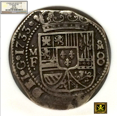 MEXICO   1733  "KLIPPE"  8 REALES  ~ NGC 35 ~ 4