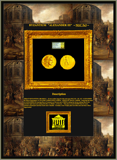 GREEK THRACE BYZANTIUM  200-100 B.C. NGC 5/5 – 3/5  AU!  ALEXANDER III AV STATER LYSIMACHUS ATHENA 4