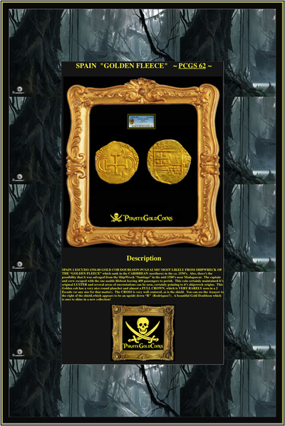 Spain 1 Escudo 1556-80 "Gold Fleece Shipwreck" PCGS 62 3