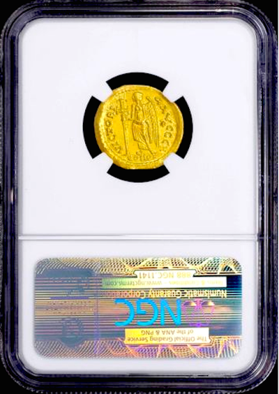 ROMAN EMPIRE "ZENO" 2nd Reign AD 476-491 ~ NGC MS 5x3 CONSTANTINOPLE AV SOLIDUS – GOLD Coin 6