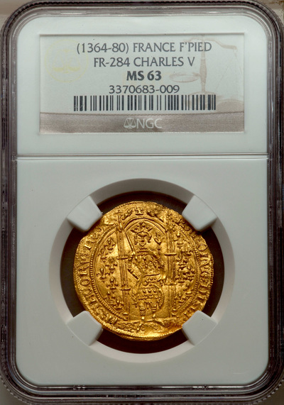 FRANCE  1364-80 FRANC  CHARLES V  ~ NGC 63 ~ 2