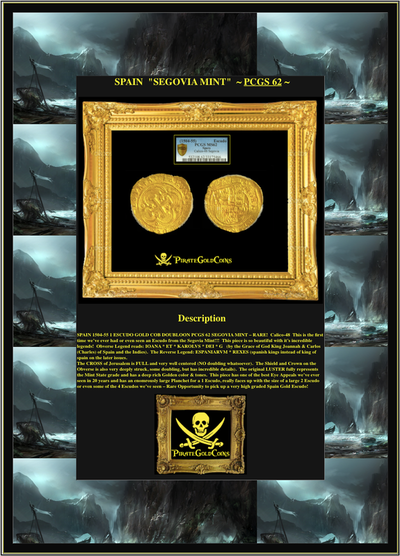 Spain 1 Escudo 1504-55 "Segovia Mint" PCGS 62 Rare 4