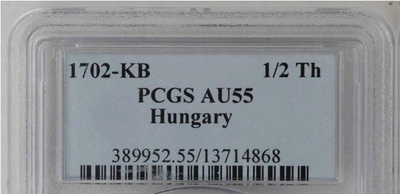 HUNGARY  LEOPOLD I  1657-1702   1/2 TALER  ~ PCGS 55 ~ 6