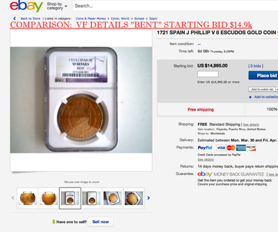 Spain 8 Escudos 1721 NGC 45 Only 3 Ever Graded 10