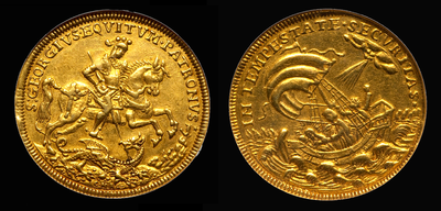 HUNGARY  5 DUCAT  "KNIGHT SLAYING DRAGON"   ~ NGC 55 ~ 7