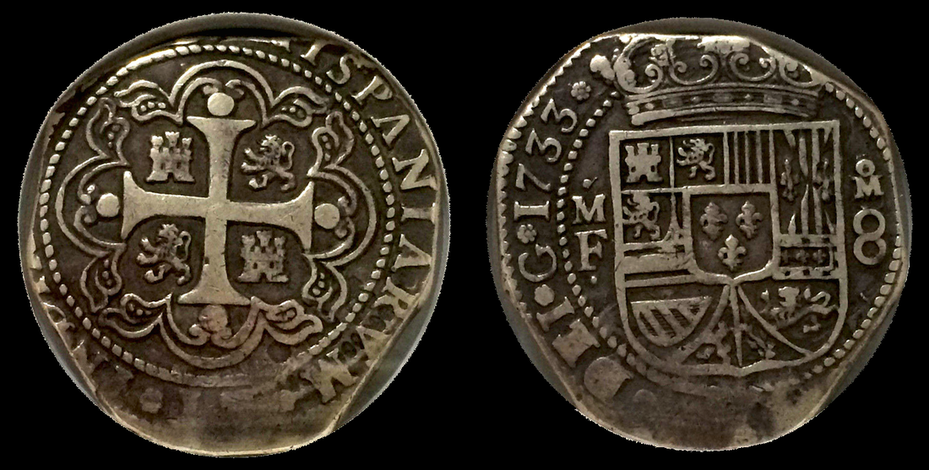 MEXICO   1733  "KLIPPE"  8 REALES  ~ NGC 35 ~