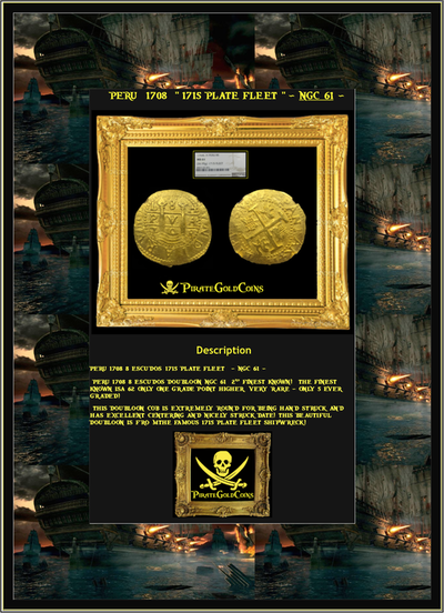 Peru 8 Escudos 1708 "1715 Fleet" NGC 61 Only 5 Known 14