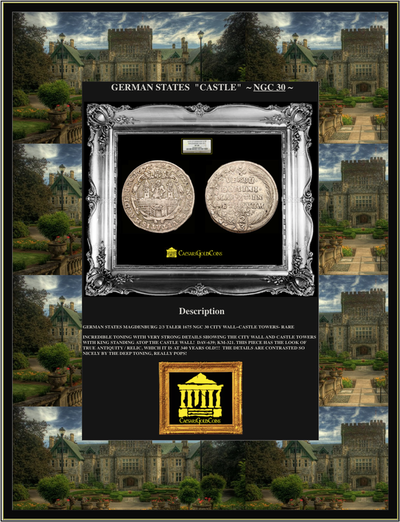 GERMAN STATES  1657 "CASTLE"  2/3 TALER   ~ NGC 30 ~ 8