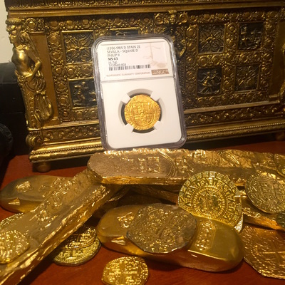 Spain 2 Escudos 1556-98 "Philip II" NGC 63 Finest Known 8