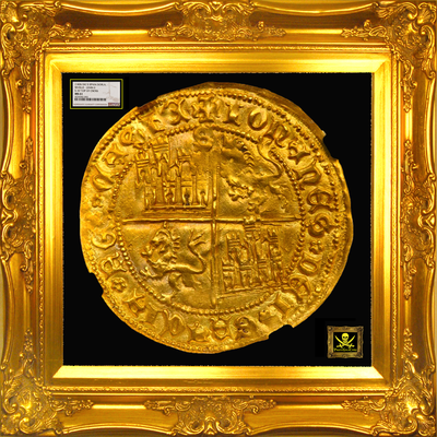 SPAIN 1406 GOLD DOBLA  “CROSS of JERUSALEM", SEVILLE MINT 510 YEARS AGO!  ~ NGC 61 ~ 4