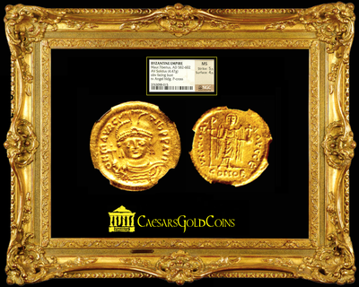 BYZANTINE EMPIRE  "TIBERIUS"  ~ NGC MS 5 x4 ~ 2