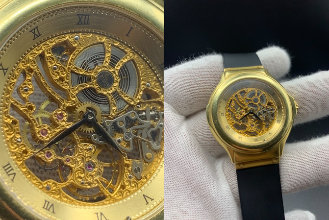 18kt Hublot 8/100 Vintage 1989 Rare MDM 1512.3 Skeleton