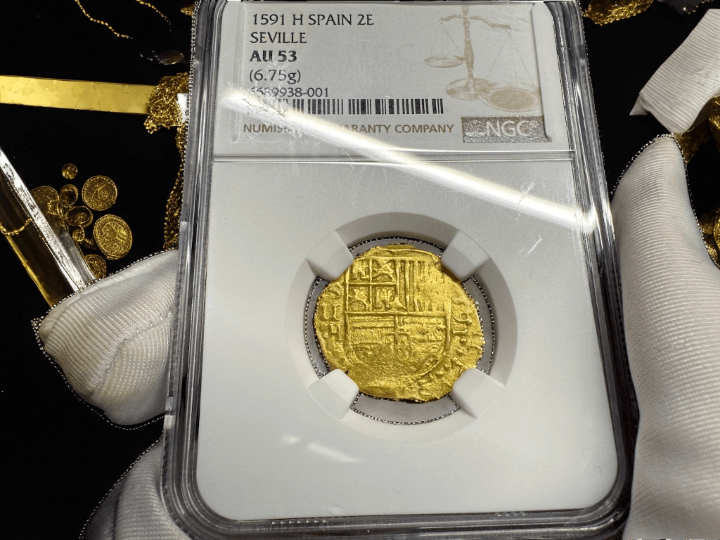 Peru 8 Escudos 1709 "2nd Finest- 1715 Fleet Shipwreck" PCGS 62 37