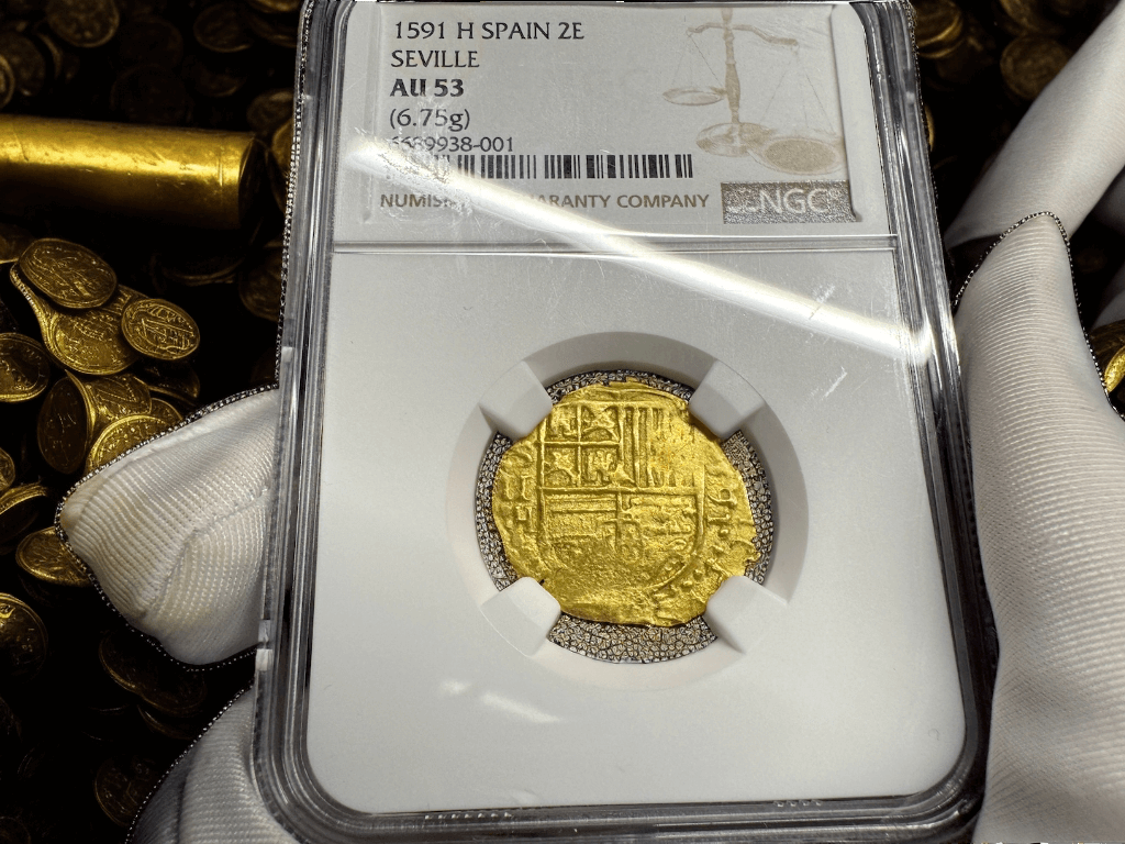 Spain 2 Escudos 1591 "Date!" NGC 53 11