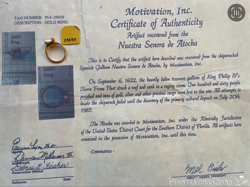 Gold & Emerald "Atocha 1622 Shipwreck" Ring 8