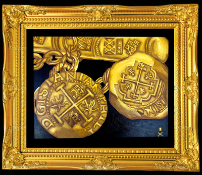 Treasure Paintings by JR Bissell  "Bar and Chains" | JR Bissell |  Pirate Gold Coins 6