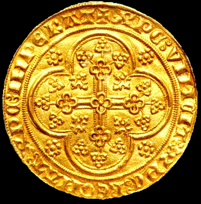 BELGIUM  1346-84  LOUIS de MALE CHAISE d'Or   ~ PCGS 62 ~ 7