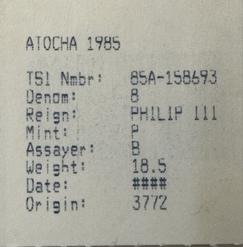 Bolivia 8 Reales 1598-1603 "Atocha 1622 Shipwreck" PCGS F 5