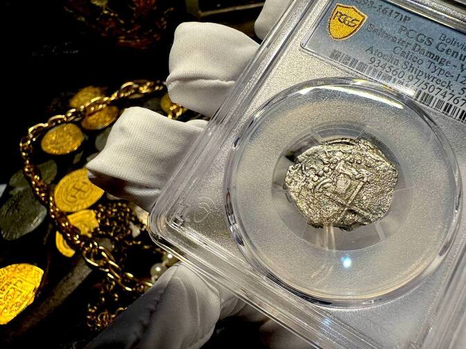 Bolivia 2 Reales 1618 "Atocha 1622 Shipwreck" PCGS VF