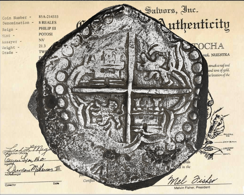 Bolivia 8 Reales 1598-1621 "Atocha Research Collection" PCGS VF