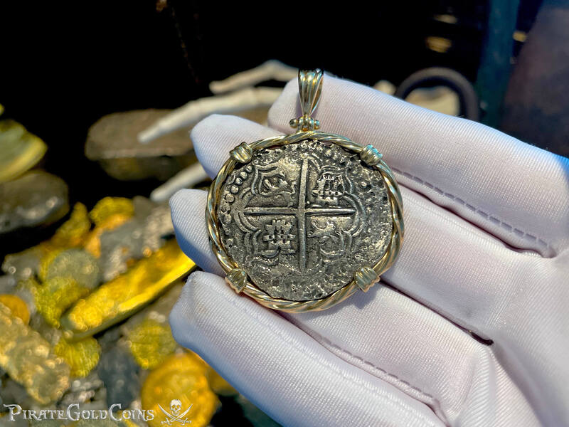 Bolivia 8 Reales 1598-1621 "Atocha 1622 Shipwreck" 14kt Bezel 2