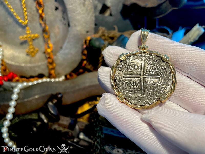 Bolivia 8 Reales 1598-1621 "Atocha 1622 Shipwreck" 14kt Bezel 7