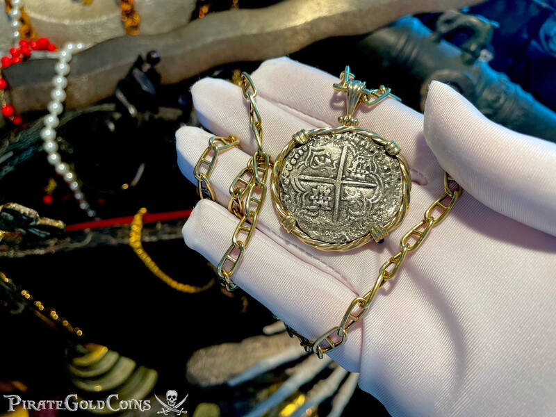 Bolivia 8 Reales 1598-1621 "Atocha 1622 Shipwreck" 14kt Bezel 9